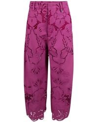 GIUSEPPE DI MORABITO - Sangallo Floral-Detail Palazzo Pants - Lyst