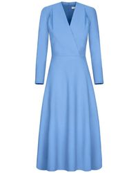 Oscar de la Renta - Wool-Blend Long-Sleeve Dress - Lyst