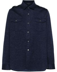 Sease - Mélange-effect Virgin Wool-silk Shirt - Lyst