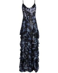 Cinq À Sept - Glenda Floral-Print Ruffled Gown - Lyst