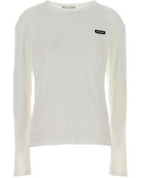 Miu Miu - Logo-Patch Long-Sleeve T-Shirt - Lyst