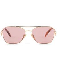 Prada - Triangle-logo Pilot-frame Sunglasses - Lyst