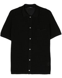 Tagliatore - Semi-doorzichtig Gebreid Katoenen Overhemd - Lyst