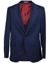 Brunello Cucinelli - Single-Breasted Wool-Blend Blazer - Lyst