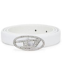 DIESEL - Rhinestone-Embellished Leather Belt - Lyst