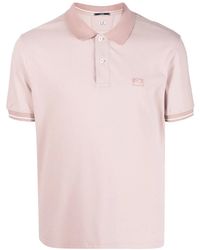 C.P. Company - C.p Company Logo-embroidered Polo Shirt Light Pink - Lyst