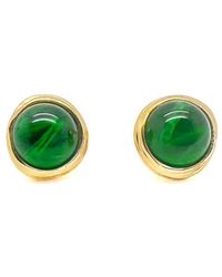 JENNIFER GIBSON JEWELLERY - Vintage Christian Dior Flawed Emerald Glass Cabochon Earrings 1980s - Lyst