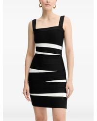 Hervé Léger - Eve Square-Neck Striped Mini Dress - Lyst