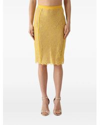 Elisabetta Franchi - Lace Detail Midi Skirt - Lyst