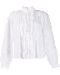 Étoile Isabel Marant Chemise à plastron volanté Valda - Blanc