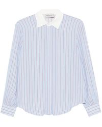 ERMANNO FIRENZE - Vertical-Stripe Long-Sleeve Shirt - Lyst