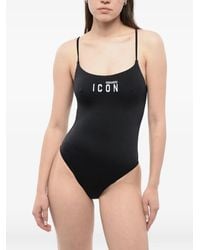 DSquared² - Icon Logo-Print Swimsuit - Lyst