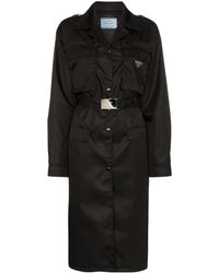 Prada Gabardina con cinturón - Negro