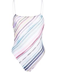 Missoni - Stripe-print Backless Swimsuit - Lyst