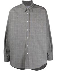 KENZO - Check-print Long-sleeve Shirt - Lyst