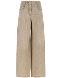 Brunello Cucinelli - Monile-Detail Wide Barrel Jeans - Lyst