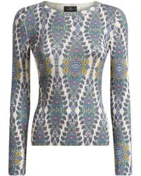 Etro - Jersey de punto fino con estampado de cachemira - Lyst