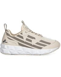 EA7 - Logo-Print Panelled Sneakers - Lyst