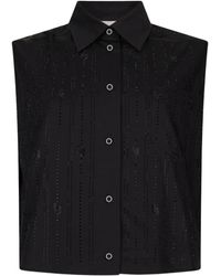 Liu Jo - Cotton Top With Rhinestones - Lyst
