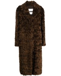 Jil Sander - Single-breasted Faux-fur Midi Coat - Lyst