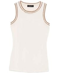 Fabiana Filippi - Contrast-Trim Sleeveless Tank Top - Lyst