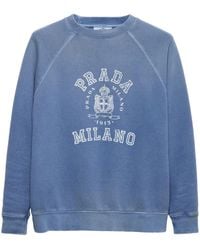 Prada - Sweatshirt Mit Rundem Ausschnitt - Lyst