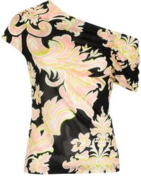 Etro - Blusa in crêpe con stampa floreale - Lyst