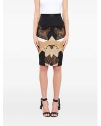 Givenchy - Falda Midi Con Panel De Encaje - Lyst