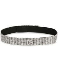 Dolce & Gabbana - Dg-logo Crystal Mesh Belt - Lyst
