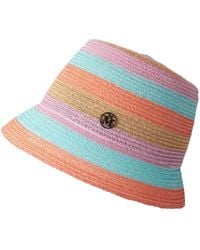 Maison Michel - New Souna Striped Straw Bucket Hat - Lyst