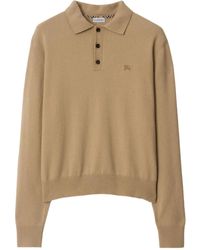 Burberry - Long-Sleeved Cashmere Blend Polo Shirt - Lyst