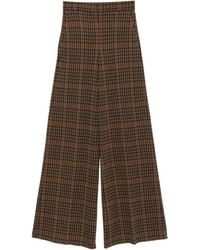 Max Mara - Prince Of Wales Check Wide-Leg Trousers - Lyst