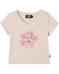 Mini Cream - Graphic-Print V-Neck T-Shirt - Lyst