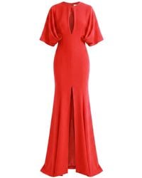 Gemy Maalouf - Cape-Sleeve Cutout-Detail Dress - Lyst