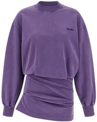 The Attico - Draped Sweatshirt Mini Dress - Lyst