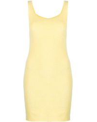 Patou - Lemon Yellow Cotton Blend Mini Dress - Lyst