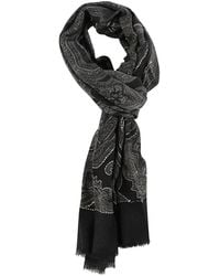Altea - Paisley-Print Contrast-Stitched Scarf - Lyst