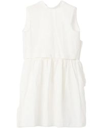 Miu Miu - Slubbed Poplin Logo-Patch Dress - Lyst