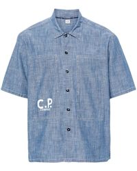 C.P. Company - | Camicia stampa logo | male | BLU | L - Lyst