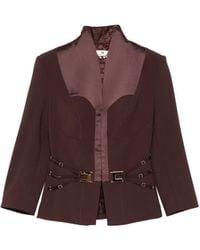 Elisabetta Franchi - Buckle-Detail Fitted Jacket - Lyst