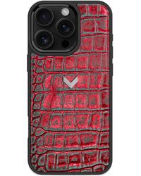 Velante - Crocodile-Texture Leather Iphone 16 Pro Max Phone Case - Lyst