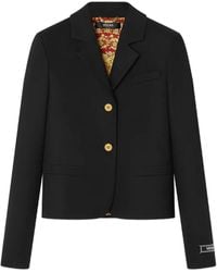 Versace - Katoenen Jack Met Gouden Knoop - Lyst