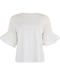Liu Jo - T-Shirt Con Ruches - Lyst