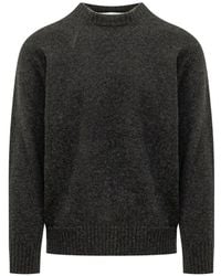 Amaranto - Crew-Neck Ribbed-Trim Sweater - Lyst