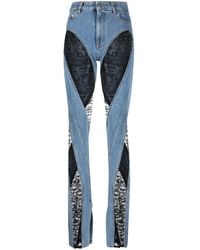 Mugler - Lace-panel Skinny Jeans - Lyst