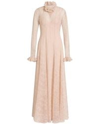 Alberta Ferretti - Ruffled Floral-Pattern Dress - Lyst