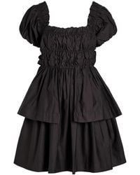 Damson Madder Jemima Ruffle Mini Dress in Red | Lyst