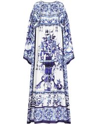 Dolce & Gabbana - Vestido con motivo mayólica - Lyst