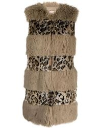 Twinset - Animal-Print Faux-Fur Gilet - Lyst