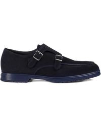 Doucal's - Suede Double-Buckle Monk Shoes - Lyst
